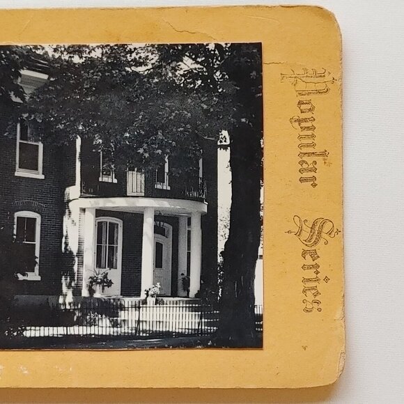 ANTIQUE Stereograph Card ESTATE HOME Photo Card - Picture 3 of 4